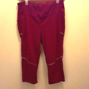 ATHLETIC LEGGINGS BURGANDY 2XL